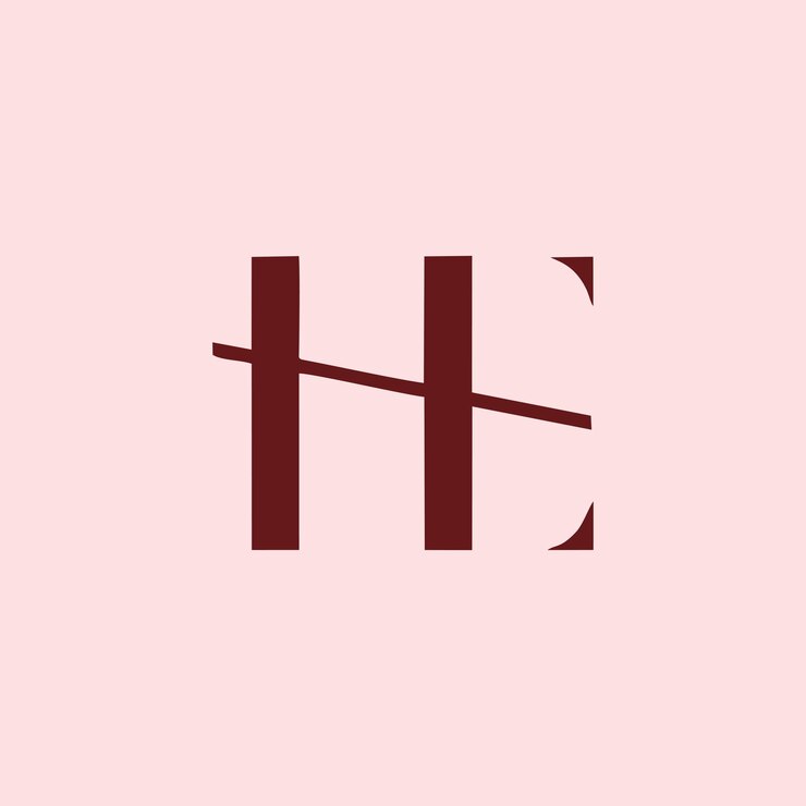 Vector inicial he monograma moderno diseño elegante del logotipo