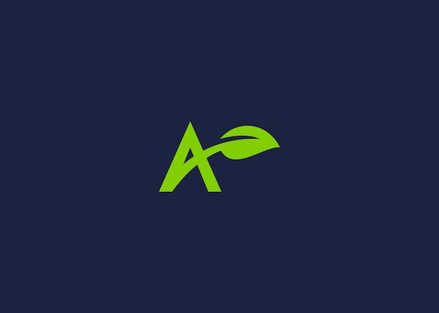 una inicial con hojas diseño de icono de logotipo inspiración de plantilla de diseño vectorial