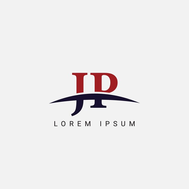 Inicial J P JP Letra plantilla vectorial de diseño de logotipo Símbolo gráfico para la identidad empresarial corporativa