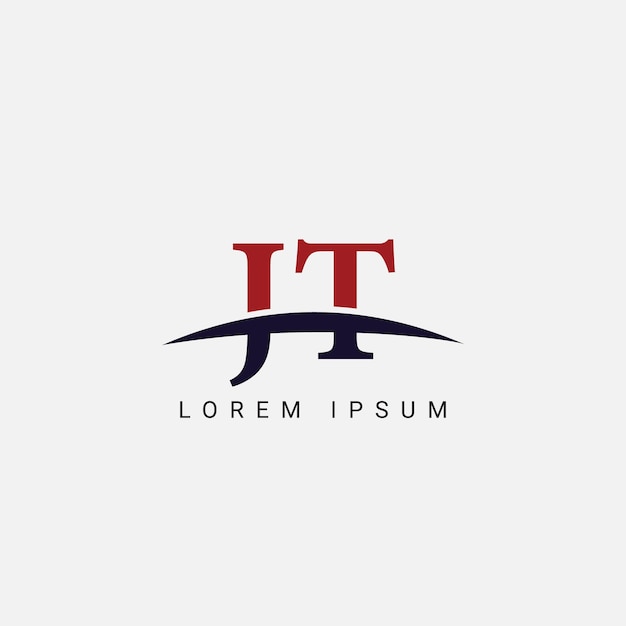 Inicial J T JT Carta plantilla vectorial de diseño de logotipo Símbolo gráfico para la identidad empresarial corporativa