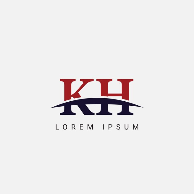 Inicial K H KH Letra plantilla vectorial de diseño de logotipo Símbolo gráfico para la identidad empresarial corporativa