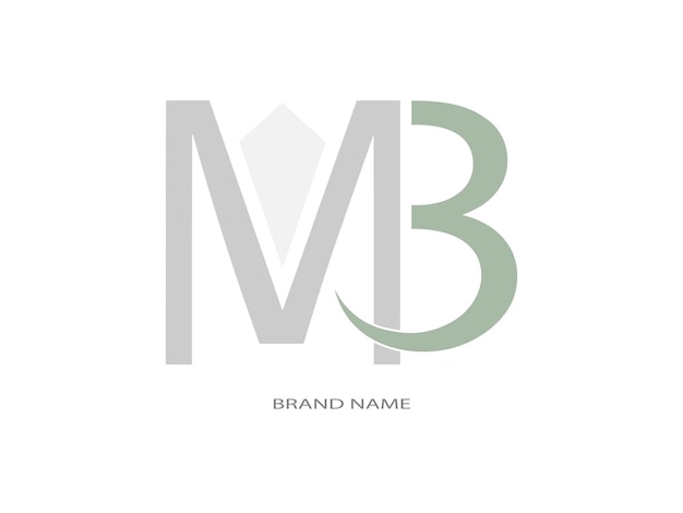 Inicial de la letra b símbolo del logotipo marca