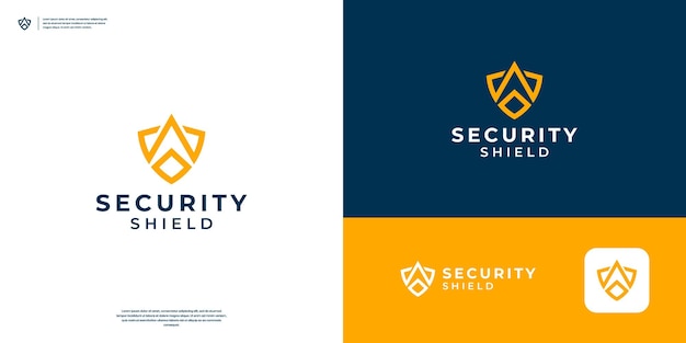 Inicial letra A Escudo Seguro Seguro Secreto Diseño de logotipo fuerte