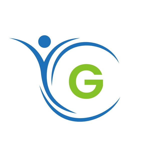 Inicial de la letra G Logotipo de atención médica Doctor Logotipo Signo de farmacia médica Diseño de símbolos más