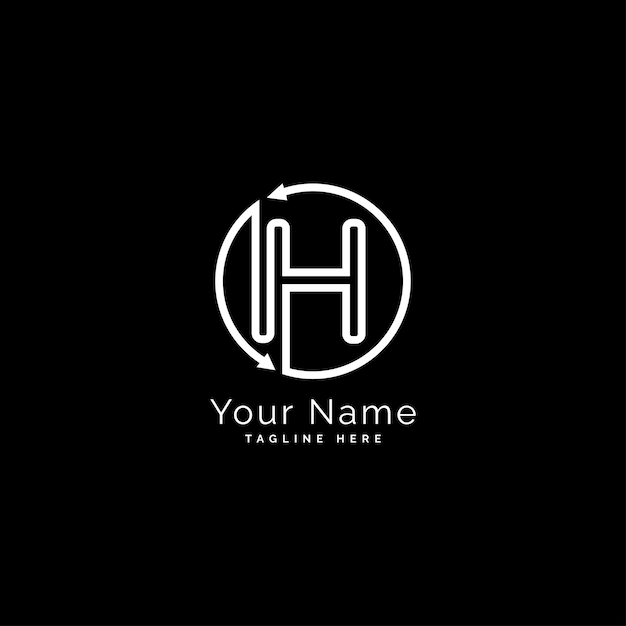 Inicial de la letra H Logotipo Monograma mínimo Logotipo