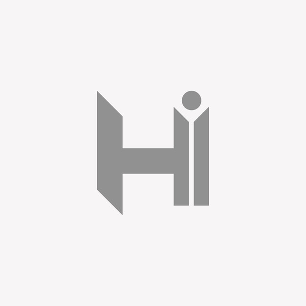 Inicial de la letra HI Diseño del logotipo Signo de símbolo moderno creativo sobresaliente