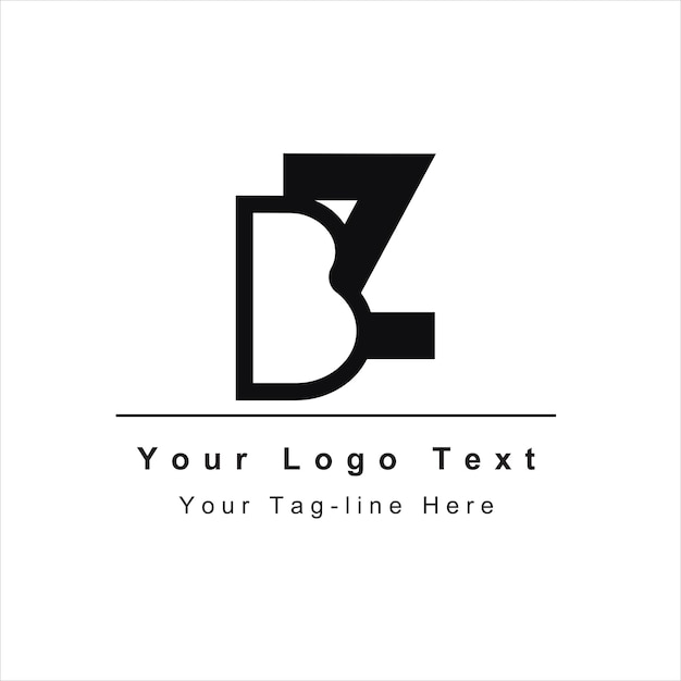 Inicial del logotipo del icono del diseño de la letra BZ o ZB