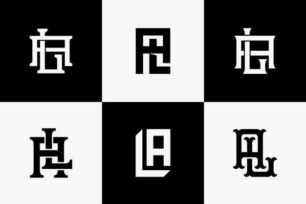Inicial del logotipo de la plantilla del monograma de las letras AL o LA para ropa, prendas de vestir, marca