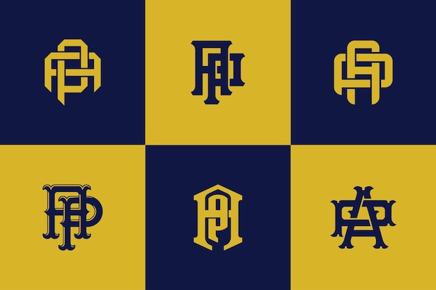 Inicial del logotipo de la plantilla del monograma de las letras AP o PA para ropa, prendas de vestir, marca
