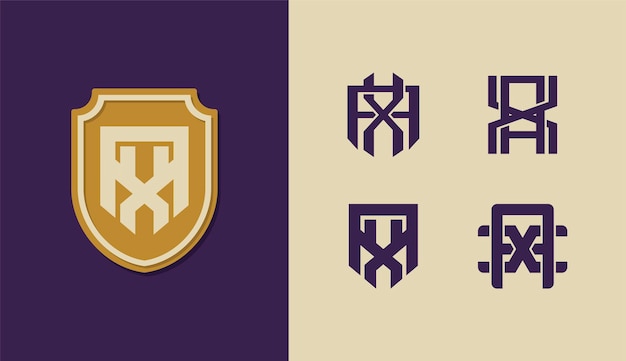 Inicial del logotipo de la plantilla del monograma Letters AX o XA para ropa, prendas de vestir, marca