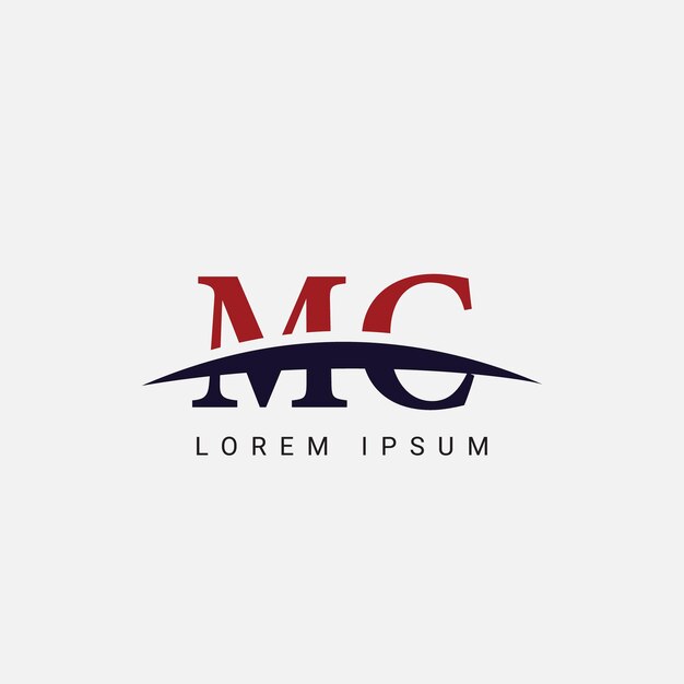 Inicial M C MC Letra plantilla vectorial de diseño de logotipo Símbolo gráfico para la identidad empresarial corporativa