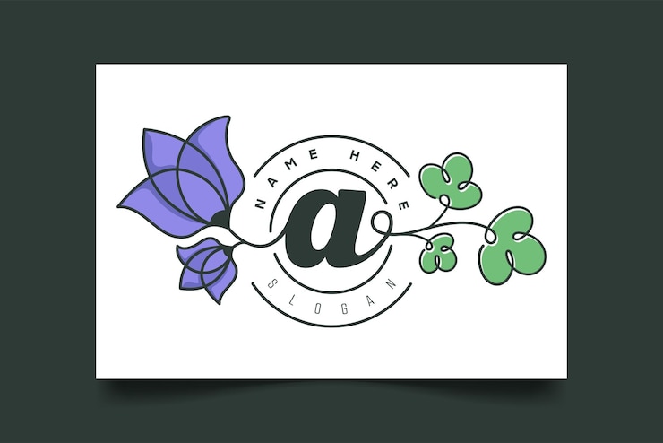 Vector inicial minimalista y elegante dibujado a mano un logotipo floral perfecto para marcas de belleza y eventos de bodas
