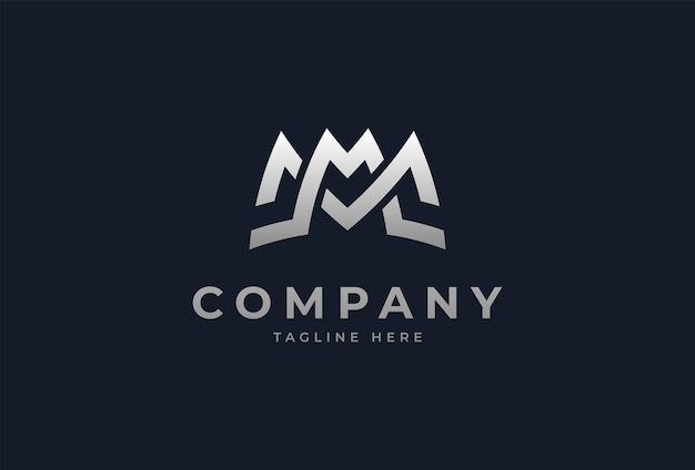 Inicial MM Monograma Logo letra M M con diseño de estilo de nudo ilustración vectorial de inspiración del logotipo