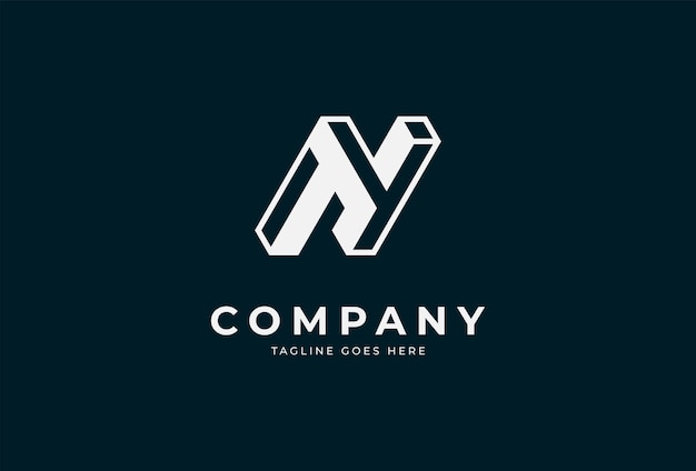 Inicial NY Monograma La letra N Y del logotipo con diseño monolíneo Ilustración vectorial de inspiración