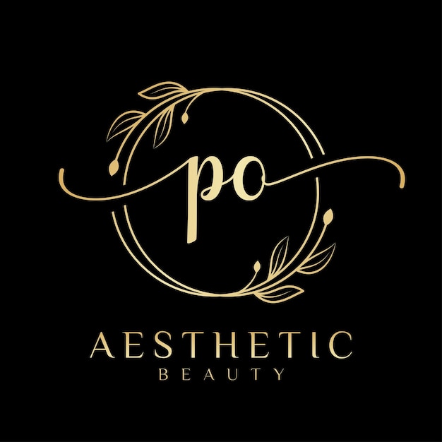 Vector inicial o logotipo de la belleza estética