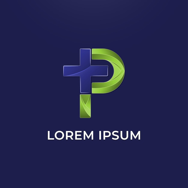 inicial p para el logotipo de la farmacia
