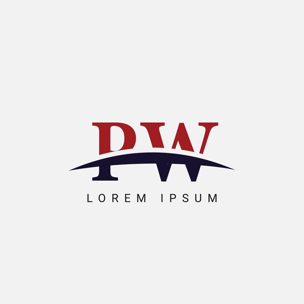 Inicial P W PW Carta plantilla vectorial de diseño de logotipo Símbolo gráfico para la identidad empresarial corporativa