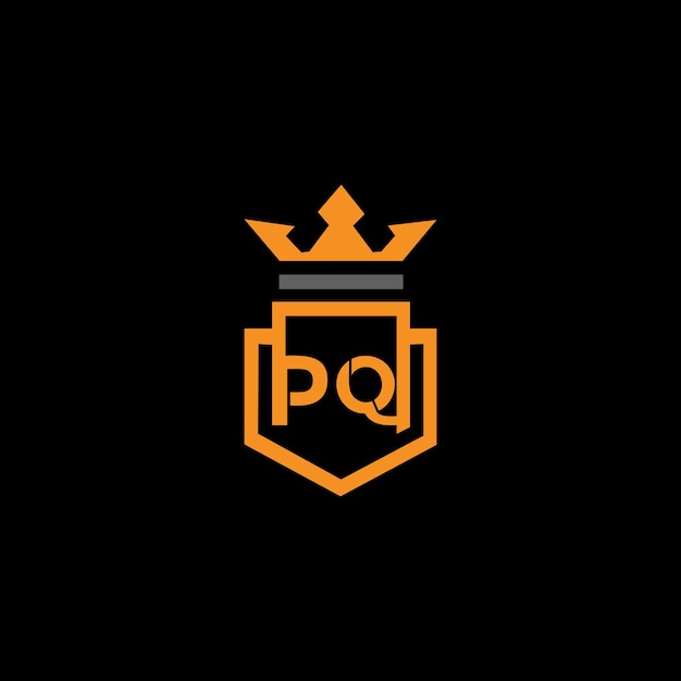 Inicial PQ LOGO lujo real KING plantilla de logotipo Vector