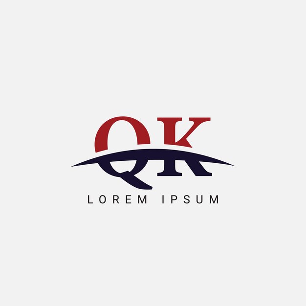 Inicial Q K QK Letra plantilla vectorial de diseño de logotipo Símbolo gráfico para la identidad empresarial corporativa