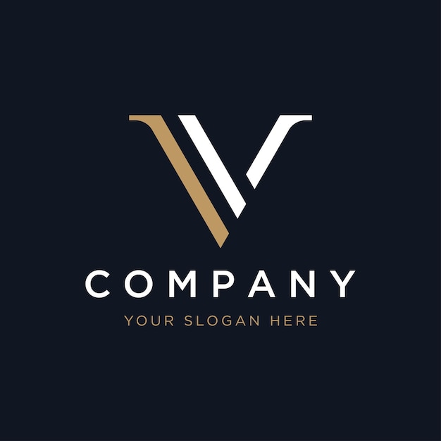 Inicial V Diseño de logotipo de letra mínima con una forma geométrica moderna y lujosa Logotipo para tarjeta de visita o identidad y moda de la compañía de marca comercial