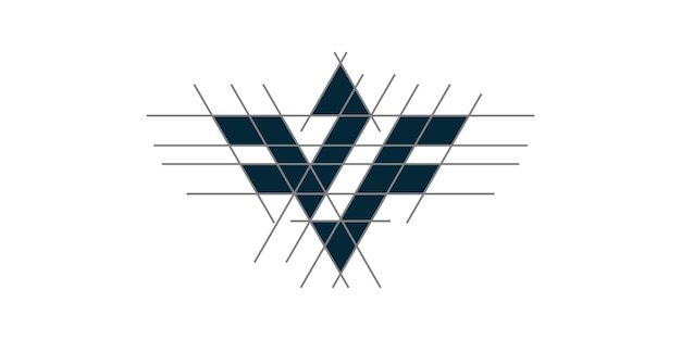 Inicial W o W F Logotipo del águila letra moderna W y F formando el diseño del logotipo del pájaro del águila logotipo moderno