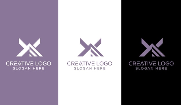 Inicial X logo diseño concepto icono símbolo monograma tipo de letra simple