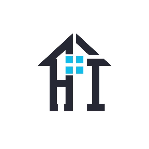 Iniciales AI Diseño del logotipo de la casa Letra creativa AI con icono de la casa para propiedades inmobiliarias y marca comercial
