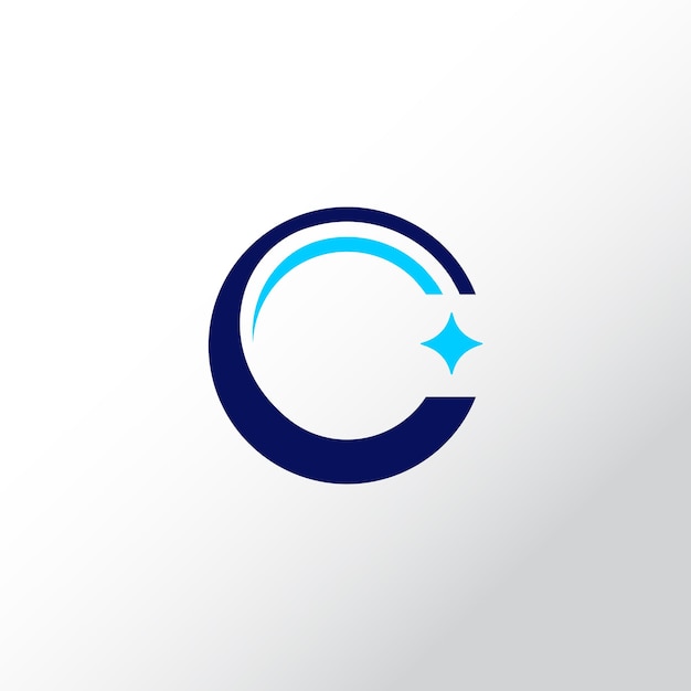Iniciales C y Estrella Ideas de diseño de logotipo moderno
