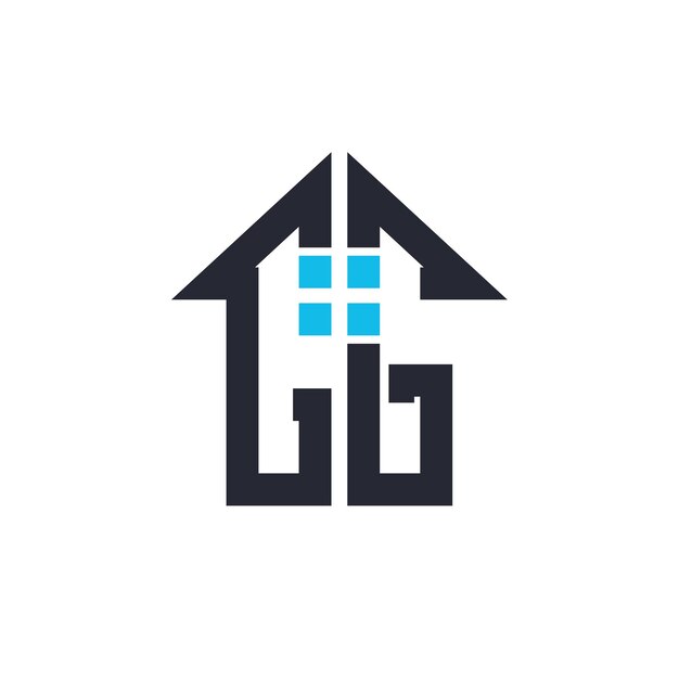 Iniciales CG Diseño del logotipo de la casa Letra creativa CG con icono de la casa para propiedades inmobiliarias y marca comercial