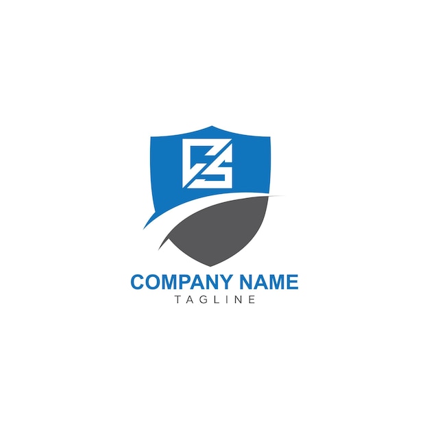 Las iniciales CS forma de escudo logotipo de monograma negro