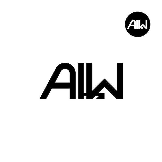 Las iniciales de diseño de la letra monograma del logotipo ALW