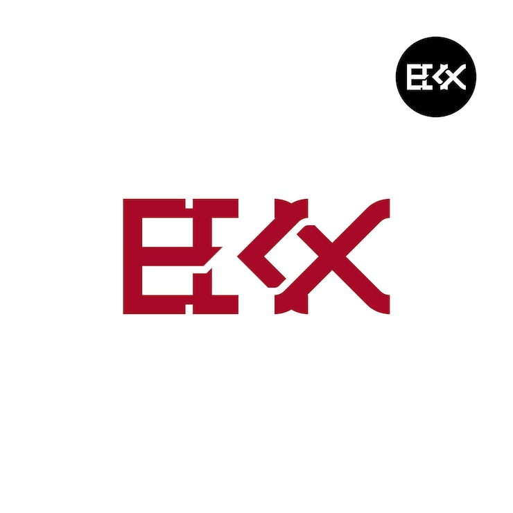 Vector las iniciales de diseño de la letra monograma del logotipo ekx
