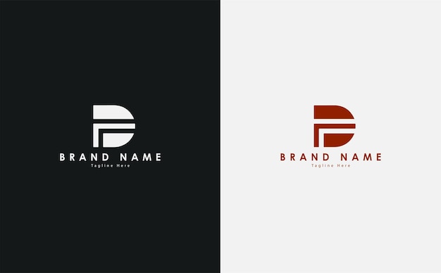 Iniciales del diseño del logotipo vectorial DP