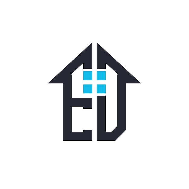 Iniciales ED House Logo Design Carta creativa ED con icono de la casa para propiedades inmobiliarias y marca comercial