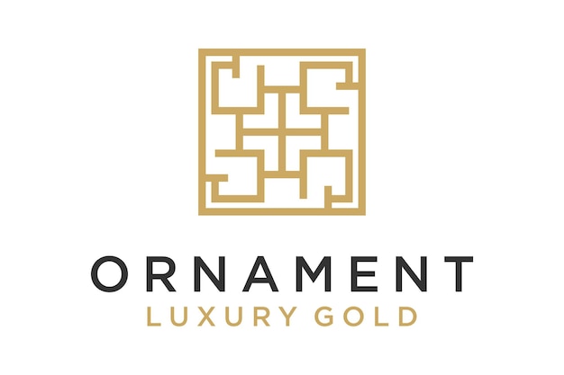 Iniciales GG con inspiración de diseño de logotipo de ornamento de borde de marco griego asiático