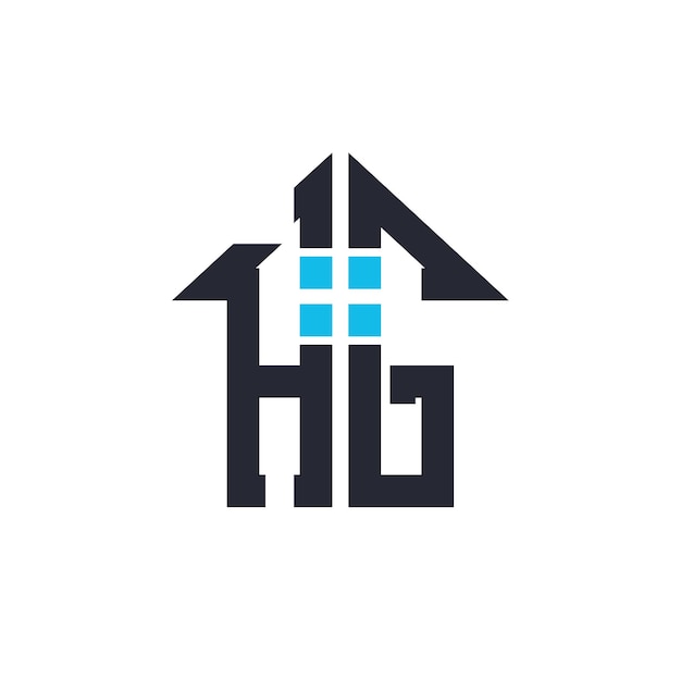 Iniciales HG House Logo Design Carta creativa HG con icono de la casa para propiedades inmobiliarias y marca comercial