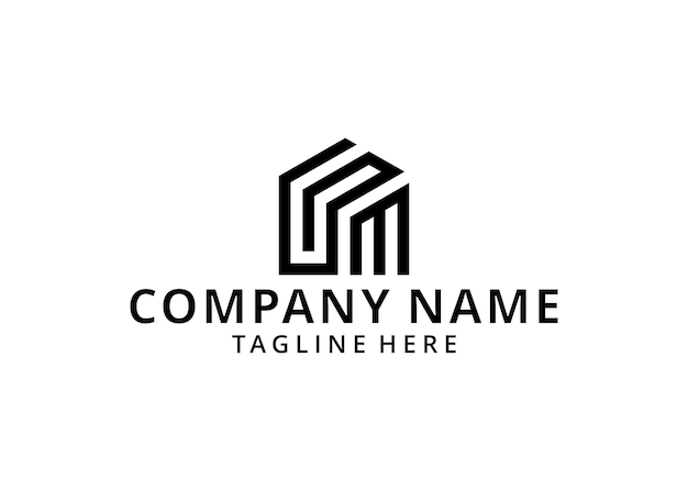 Iniciales de ilustración gm, diseño de logotipo de inicio mg para empresas