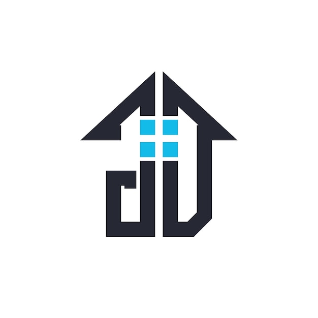 Iniciales JD House Logo Design Carta creativa JD con icono de la casa para propiedades inmobiliarias y marca comercial