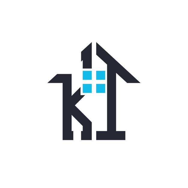 Iniciales KT Casa Logo Diseño Creativo Letra KT con Icono de la Casa para Propiedad Inmobiliaria y Marca de Negocios