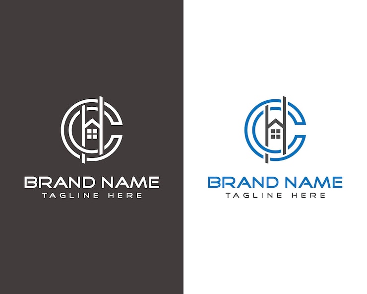 Vector iniciales letra ch o hc propiedad inmobiliaria línea de hogar diseño de logotipo plantilla vectorial moderna ilustración