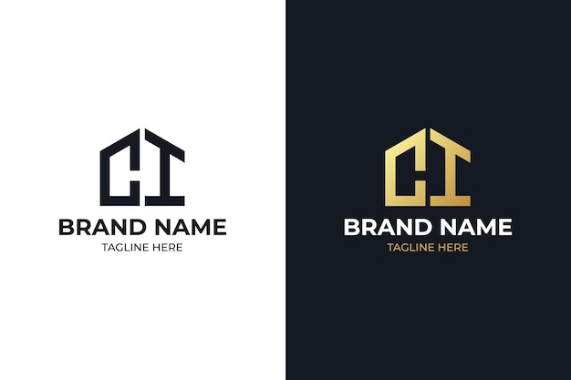 Iniciales letra CI realtor, bienes raíces y diseño de logotipo de negocio de propiedad