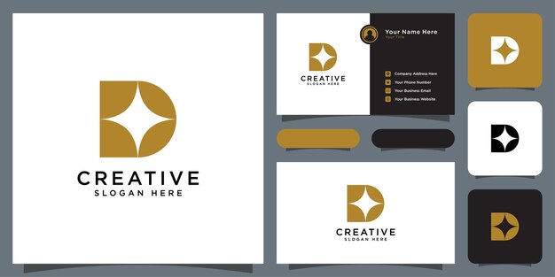 Iniciales letra D logo vector plantilla de diseño