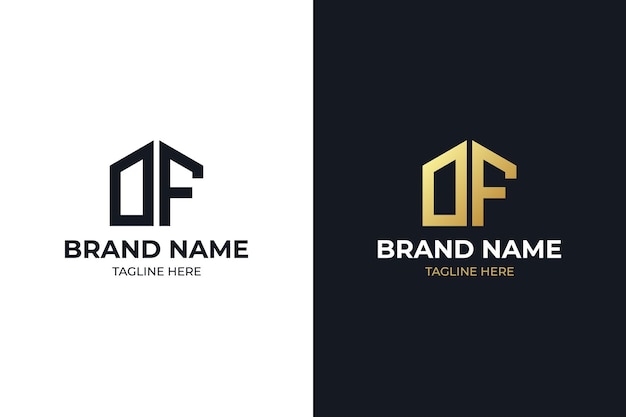Iniciales letra df, de diseño de logotipo de empresa inmobiliaria, inmobiliaria y inmobiliaria