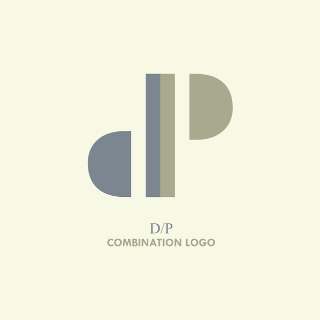 Iniciales de la letra DP Concepto de vector de diseño de logotipo aislado plano