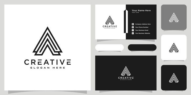 Iniciales letra A logo vector diseño y tarjeta de visita