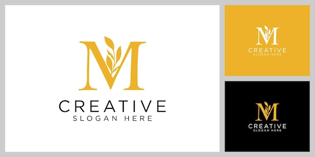 Iniciales de la letra M logo abstracto diseño vectorial