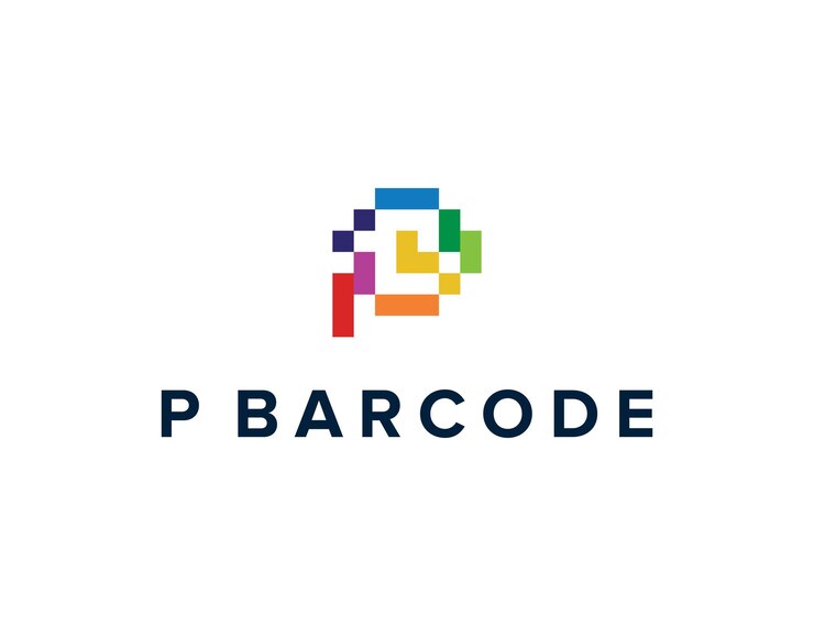 Vector iniciales letra p código de barras simple elegante creativo geométrico moderno diseño de logotipo