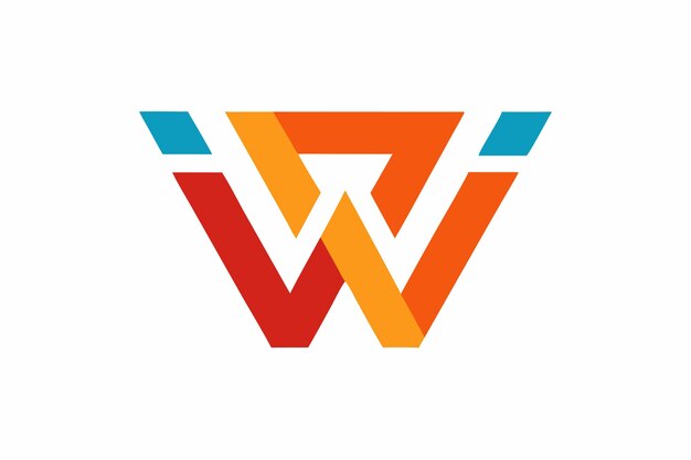 Las iniciales de la letra W diseño creativo del logotipo