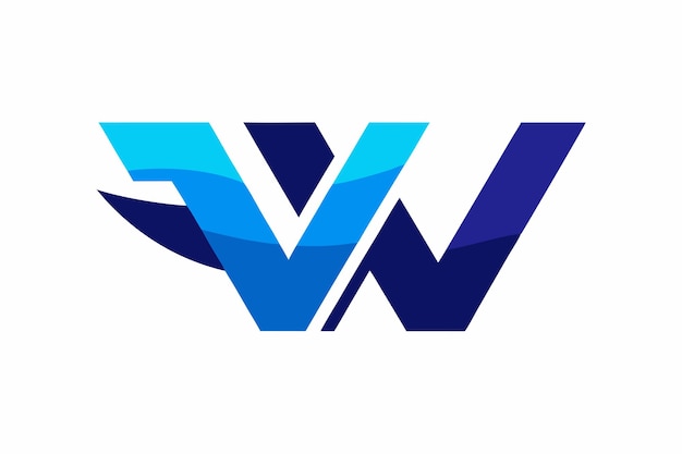 Las iniciales de la letra W diseño creativo del logotipo