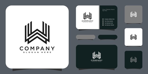Iniciales letra w logo vector diseño estilo de línea